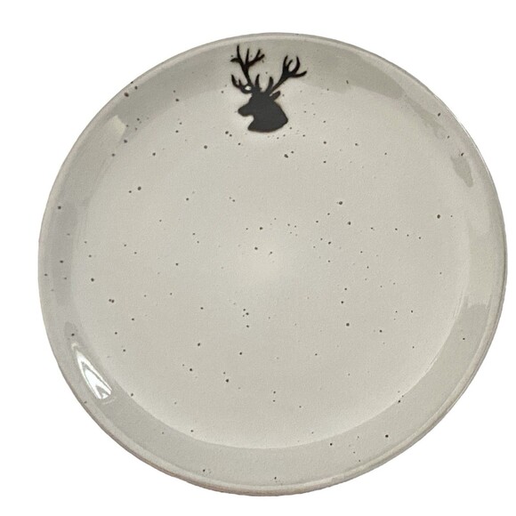 Pottery Barn Set of 4 Rustic Reindeer Salad Plates 9 1/4" - Picture 11 of 14